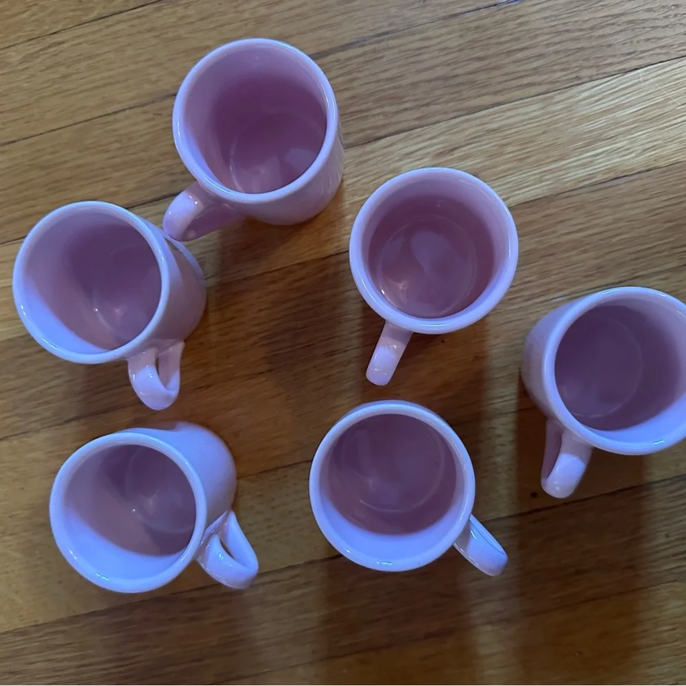 Set of 6 Pink Ceramic Sur La Table Demitasse (Espresso) Cups